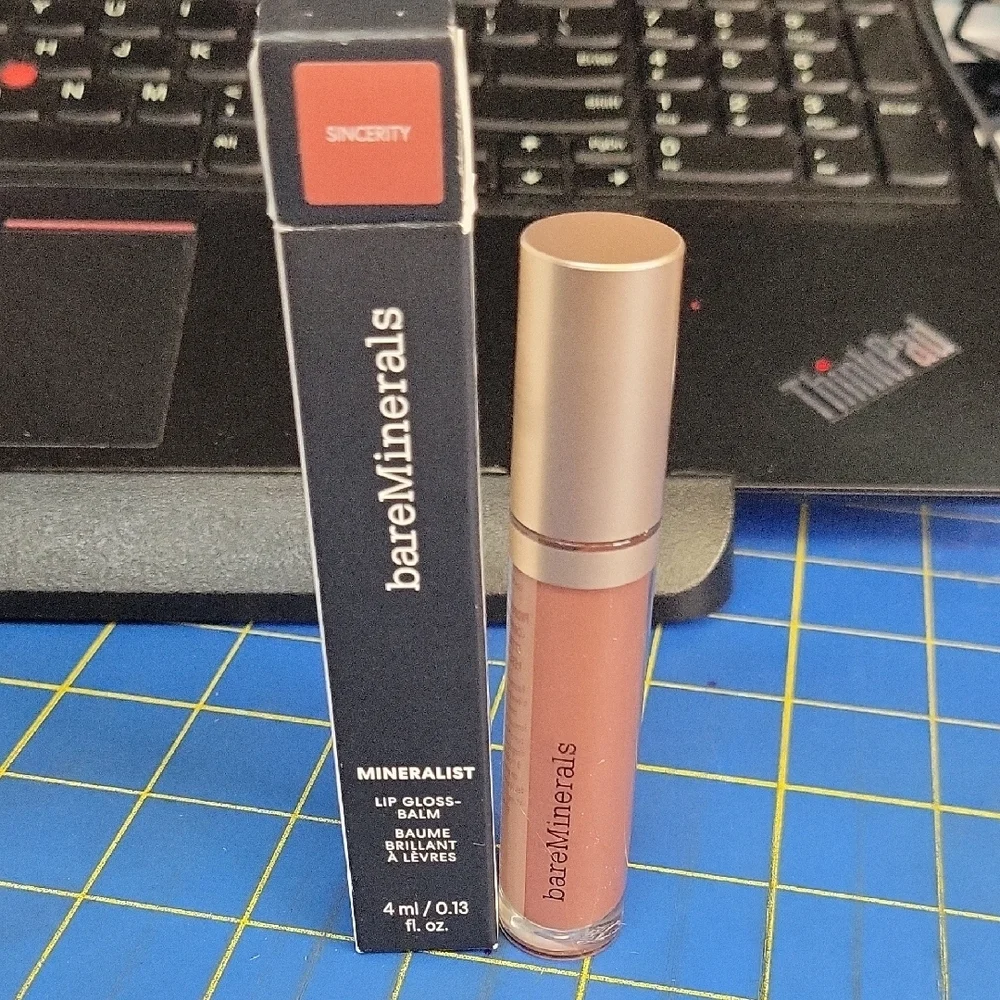 bareMinerals Mineralist Lip Gloss-Balm in Sincerity 4ml New In Box